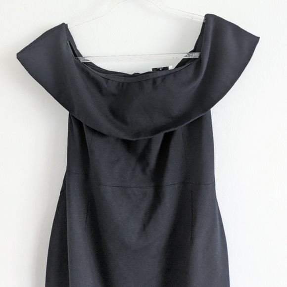 Aritzia Babaton Ruslan Off the Shoulder Black Midi Dress Size 10 - Picture 6 of 8